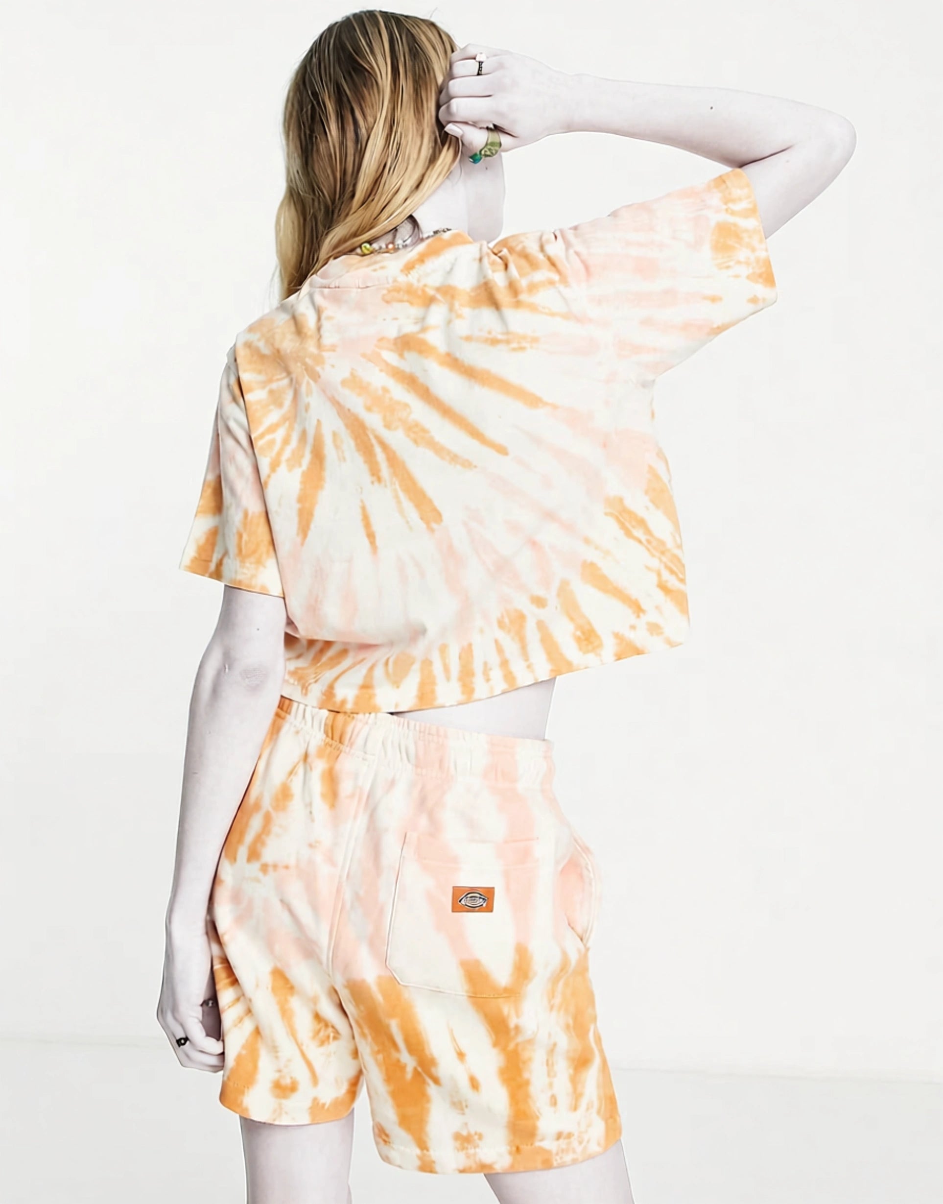 Dickies Womens Seatac T-Shirt in Tie Dye Orange