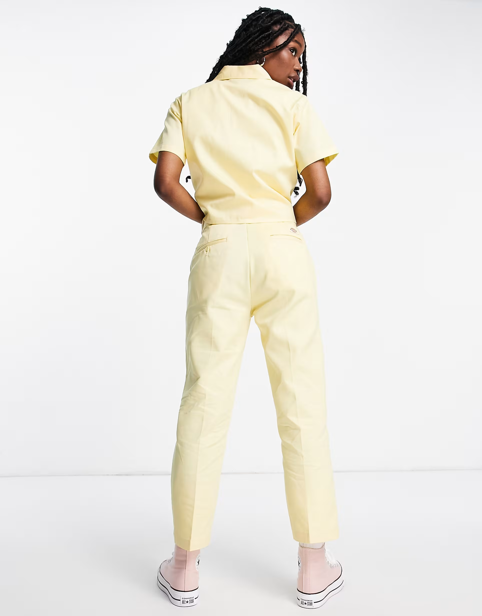 Dickies 874 cropped work trousers in yellow