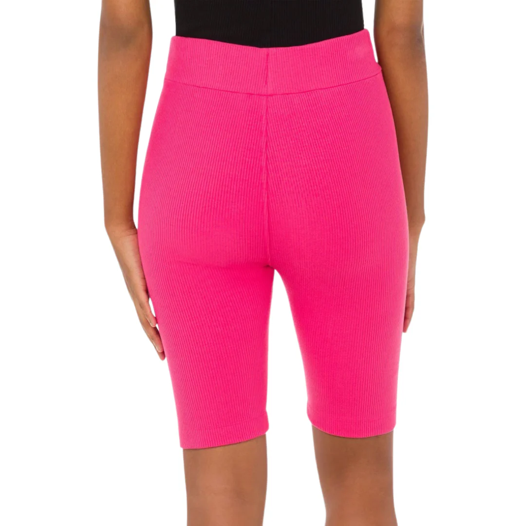 Moschino Logo Patch Knitted Cycling Shorts in Pink