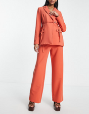 4th & Reckless Womens Tall Tailored Trouser Co Ord in Orange