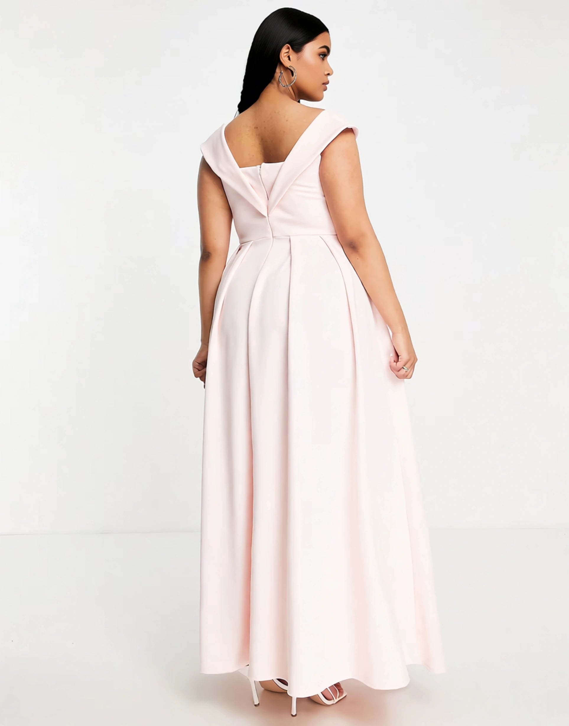True Violet Plus Women's Prom Dress With Pockets in Blush Pink In Pink