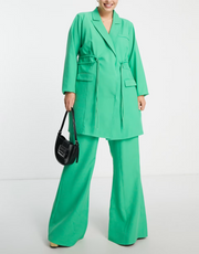 Saint Genies Plus Womens Tailored Trouser Co Ord In Green