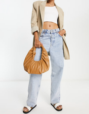 Truffle Collection Womens Ruched Shoulder Bag In Brown