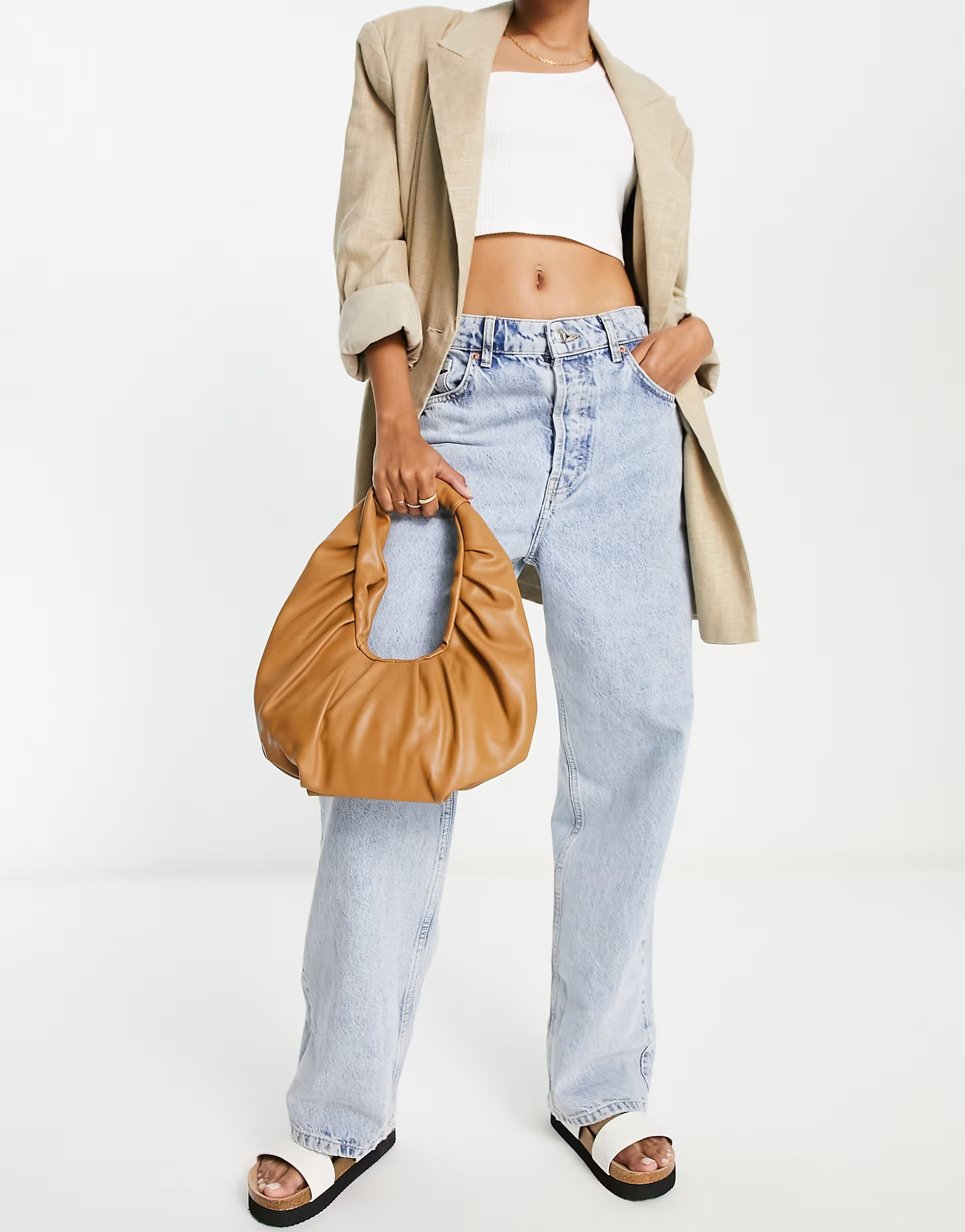 Truffle Collection Womens Ruched Shoulder Bag In Brown