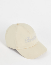 New Girl Order embroidered cap with fantasy spellout in beige