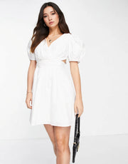Womens French Connection Rhodes Cotton Mini Dress In White