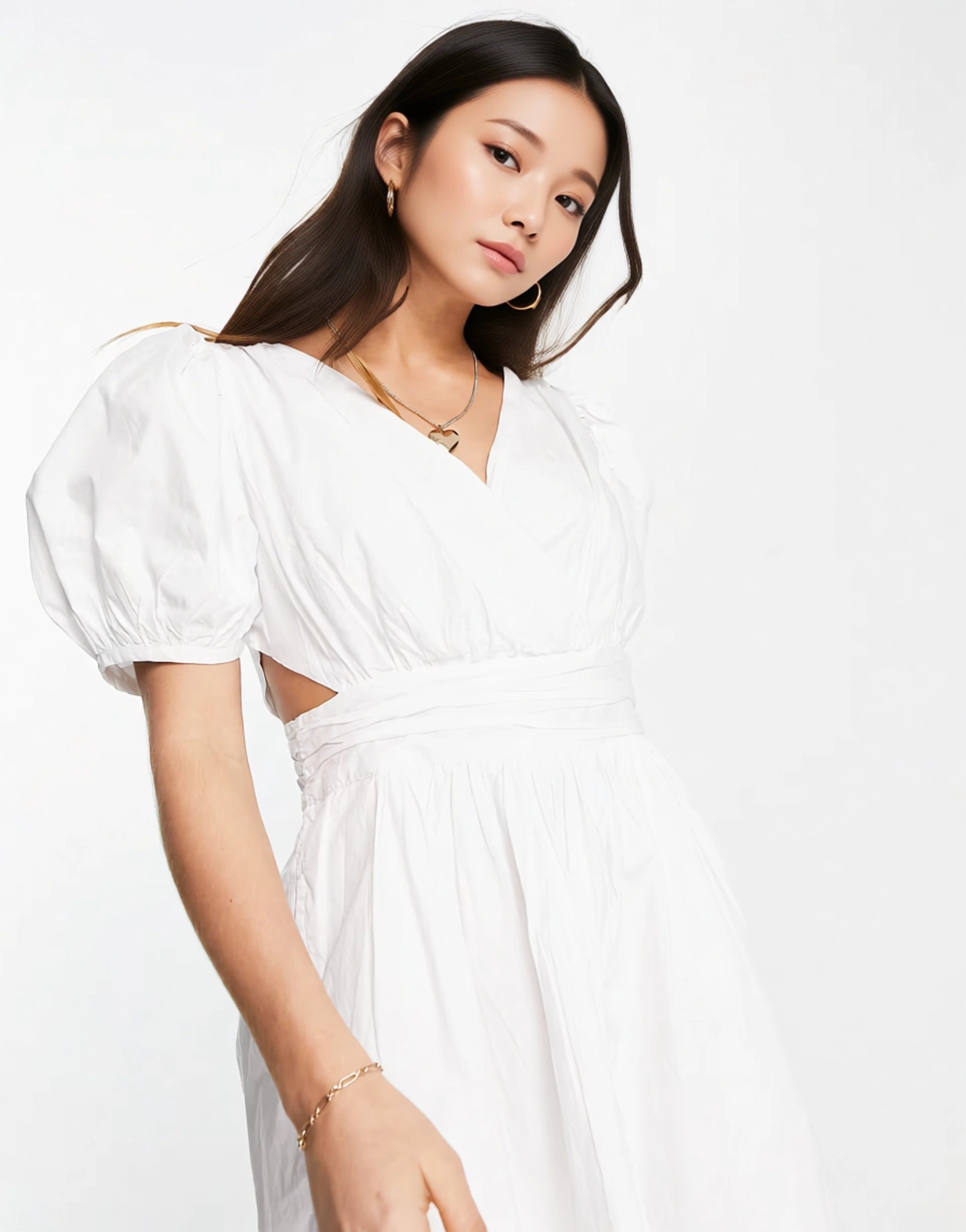Womens French Connection Rhodes Cotton Mini Dress In White