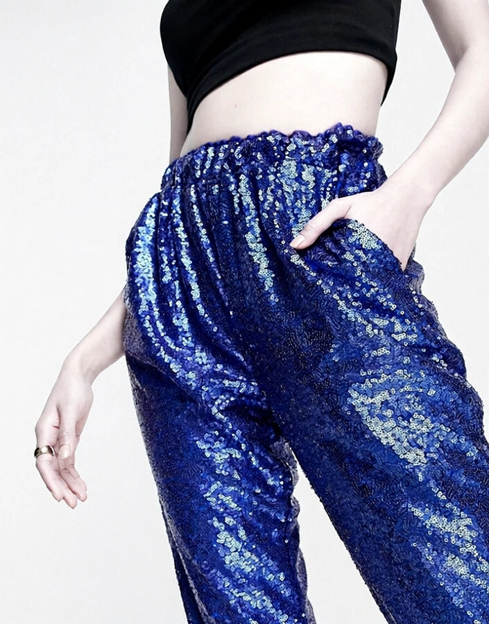 Jaded Rose Womens Sequin Jogger Co-Ord in Petrol Blue