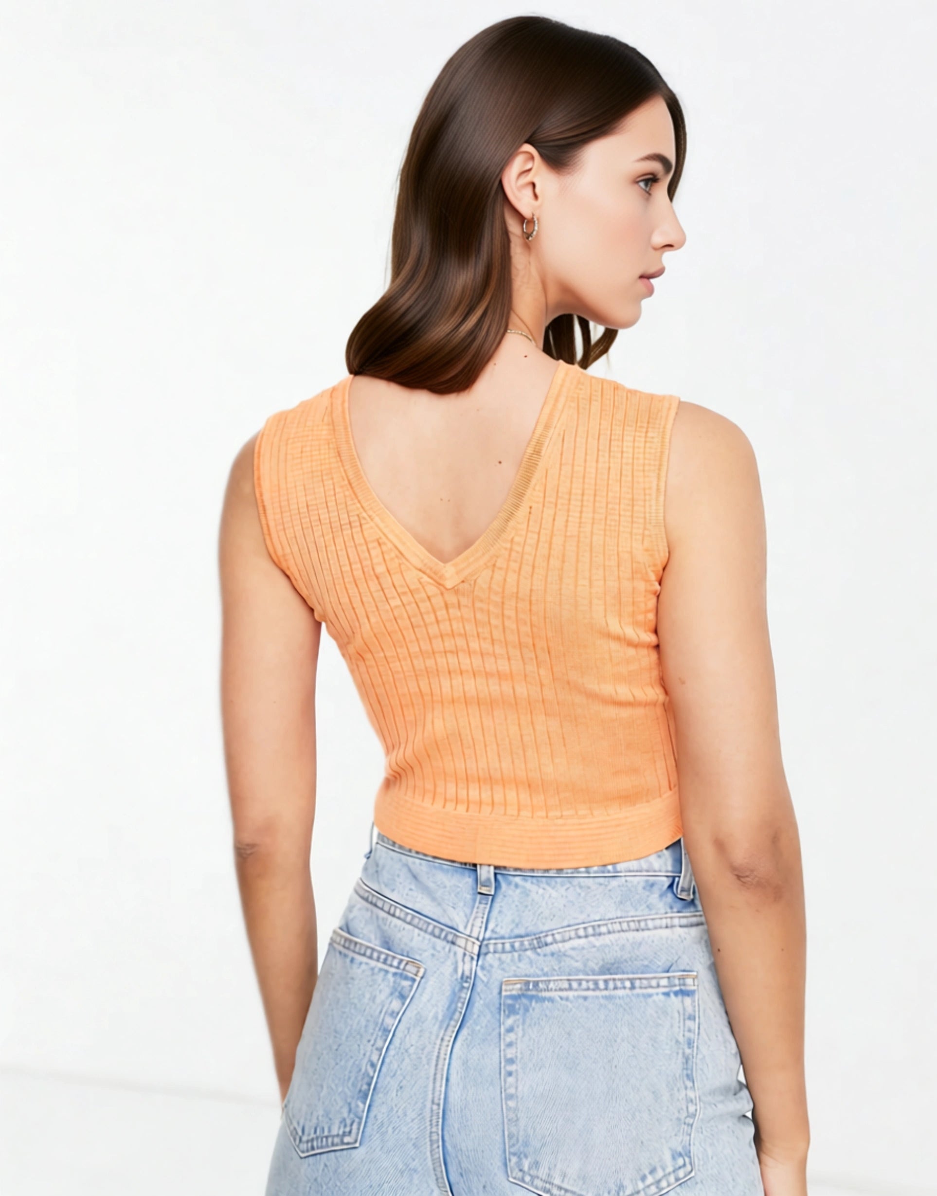 Gianni Feraud Womens Spaceknit Crop Top In Orange