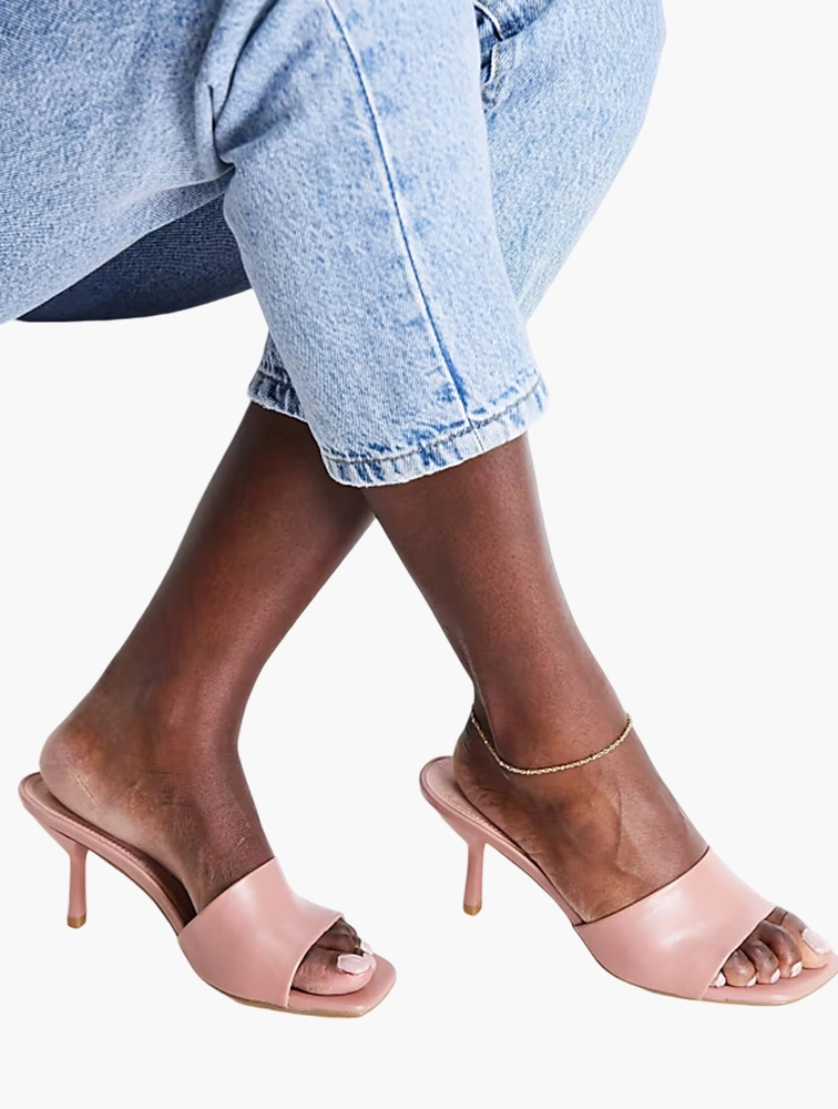 Forever New Womens Slip On Kitten Heels in Pink