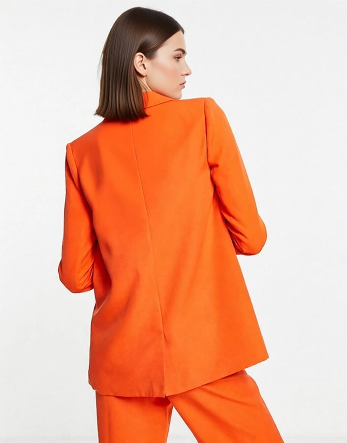 Annorlunda Womens Suit Blazer in Orange Co-Ord