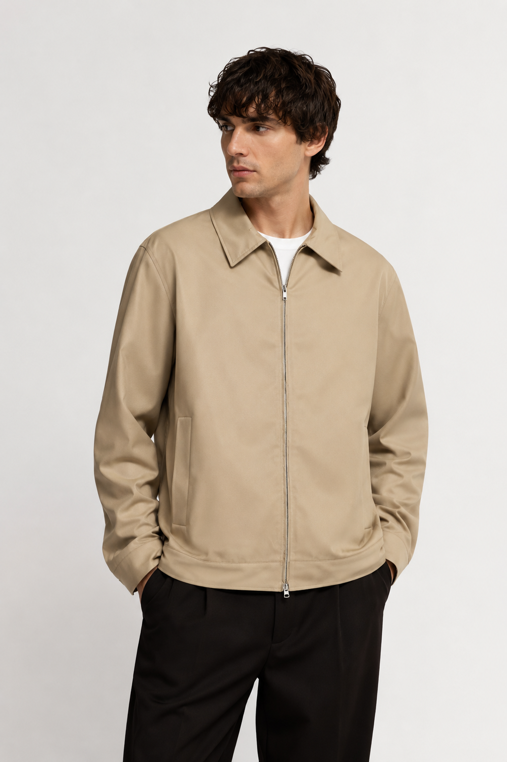 NN.07 Mael regular fit long sleeve khaki jacket