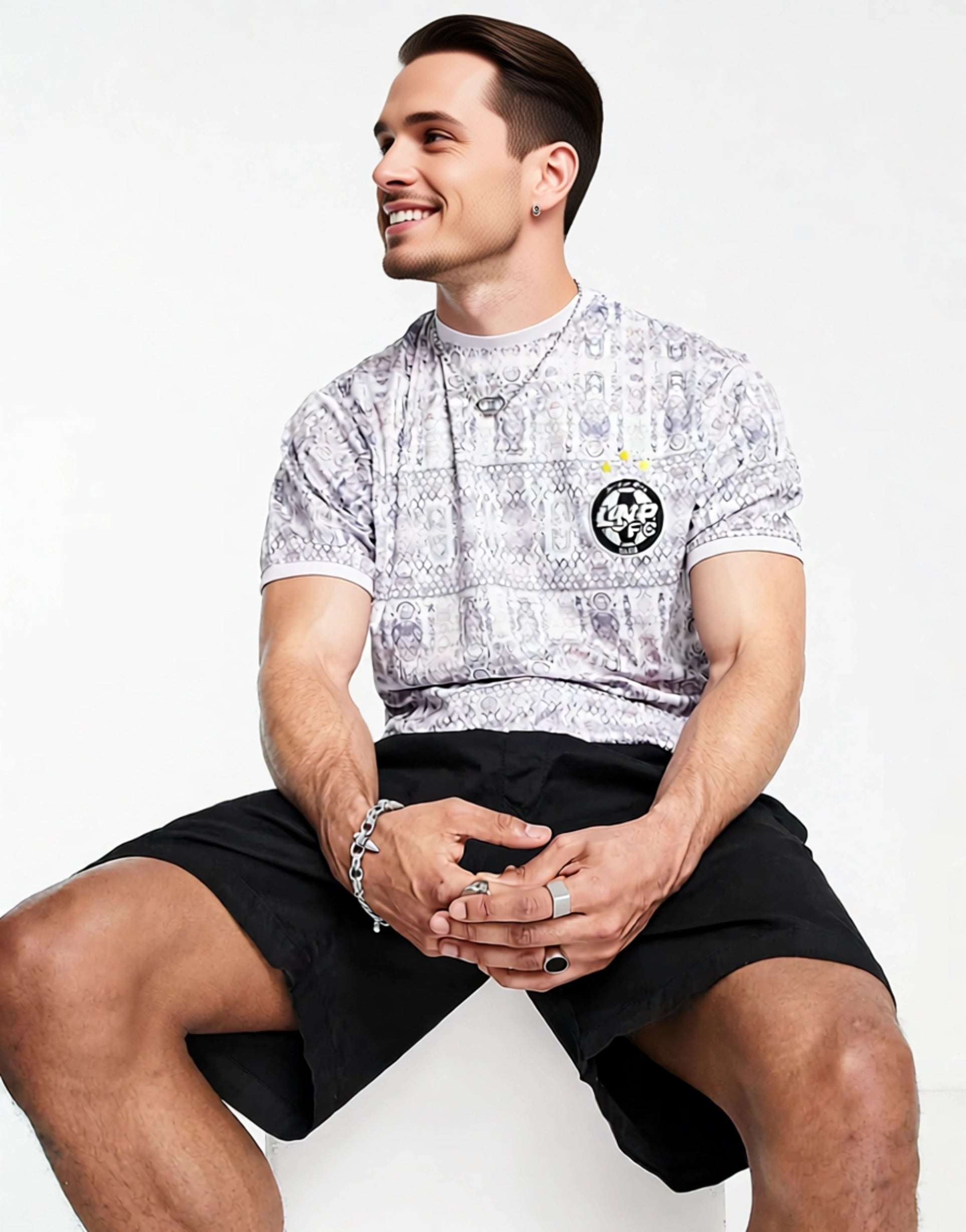 Liquor N Poker Mens Jersey Top in Snakeskin In Multi