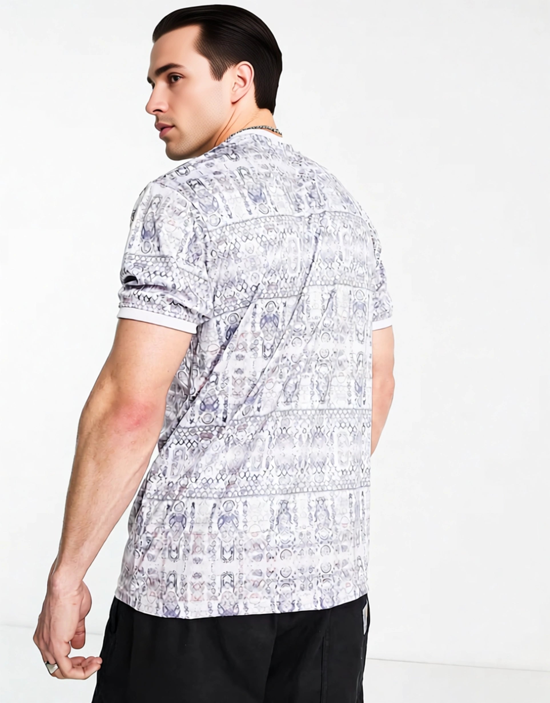 Liquor N Poker Mens Jersey Top in Snakeskin In Multi