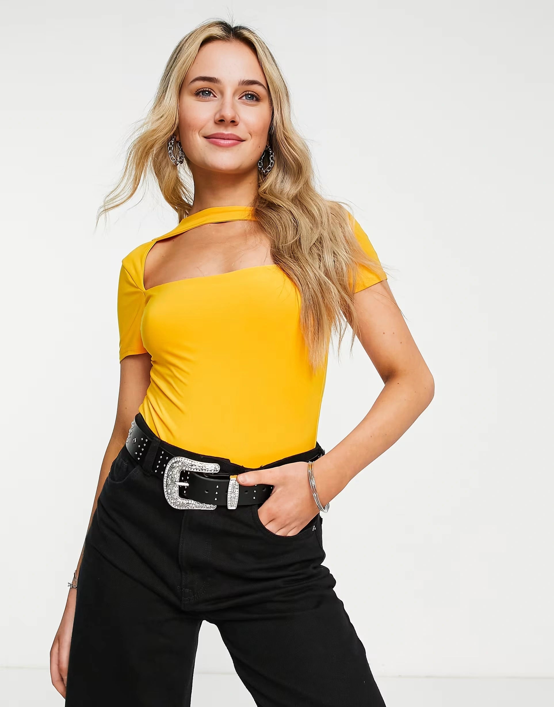 Missyempire Womens Cutaway Detail Body In Orange