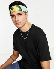 Vintage Supply Mens Bandana With Tv Print In Green