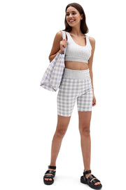 Vans Womens Mixed Up Gingham Legging Short in Lilac