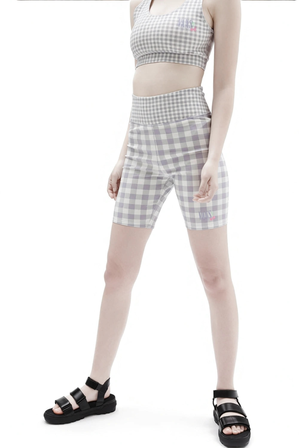 Vans Womens Mixed Up Gingham Legging Short in Lilac