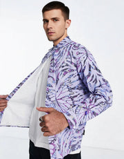 Vintage Supply Mens Butterfly Overdye Shirt In Purple