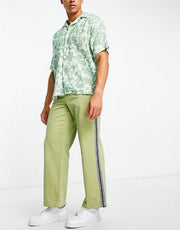 Kickers Mens Skate Leg With Side Stripe Trousers In Green