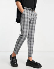 Bando Mens Slim Fit Suit Trousers In Grey
