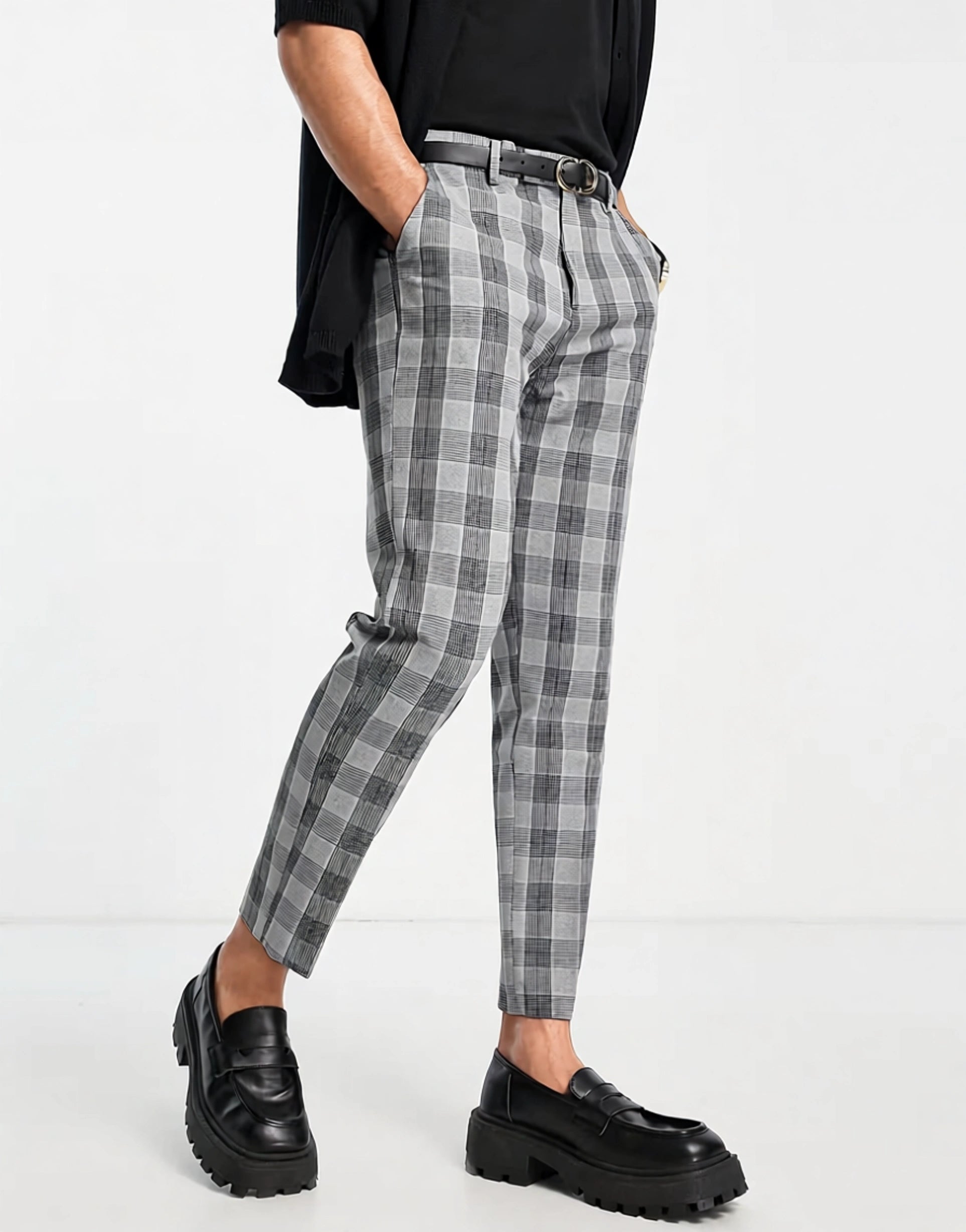 Bando Mens Slim Fit Suit Trousers In Grey