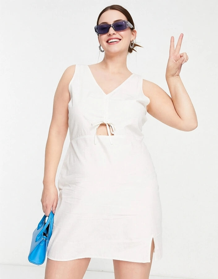 Daisy Street Womens 90S Shift Dress With Ruched Bust