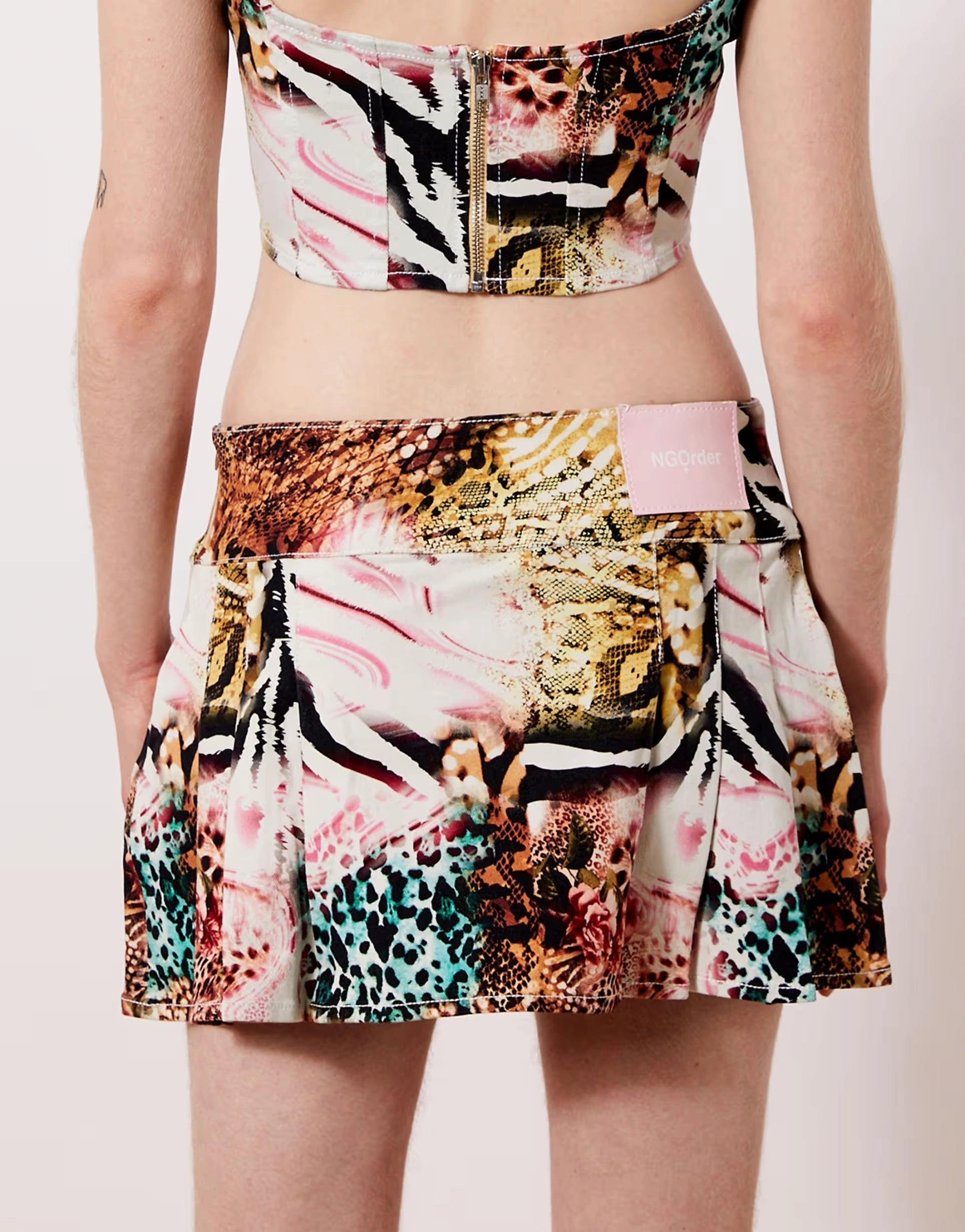 Womens New Girl Order Mixed Animal Print Mini Kilt In Multi