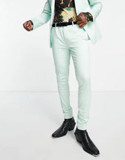 Mens Devils Advocate Super Skinny Suit Trousers In Mint