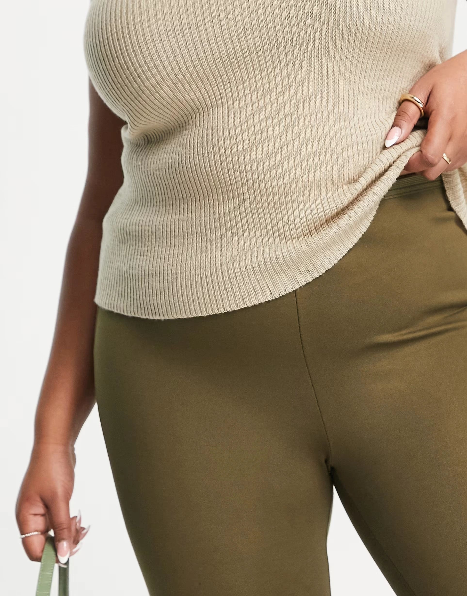 Mango Womens Stir-Up Leggings In Brown