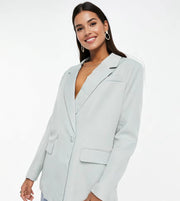 In The Style Womens Double Breasted Blazer Co Ord In Blue