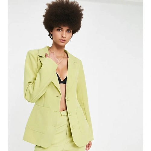 Missguided Tall Women's Single Breasted Blazer in Lime In Green