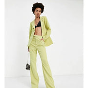 Missguided Tall Womens Low Rise Tailored Trouser in Lime