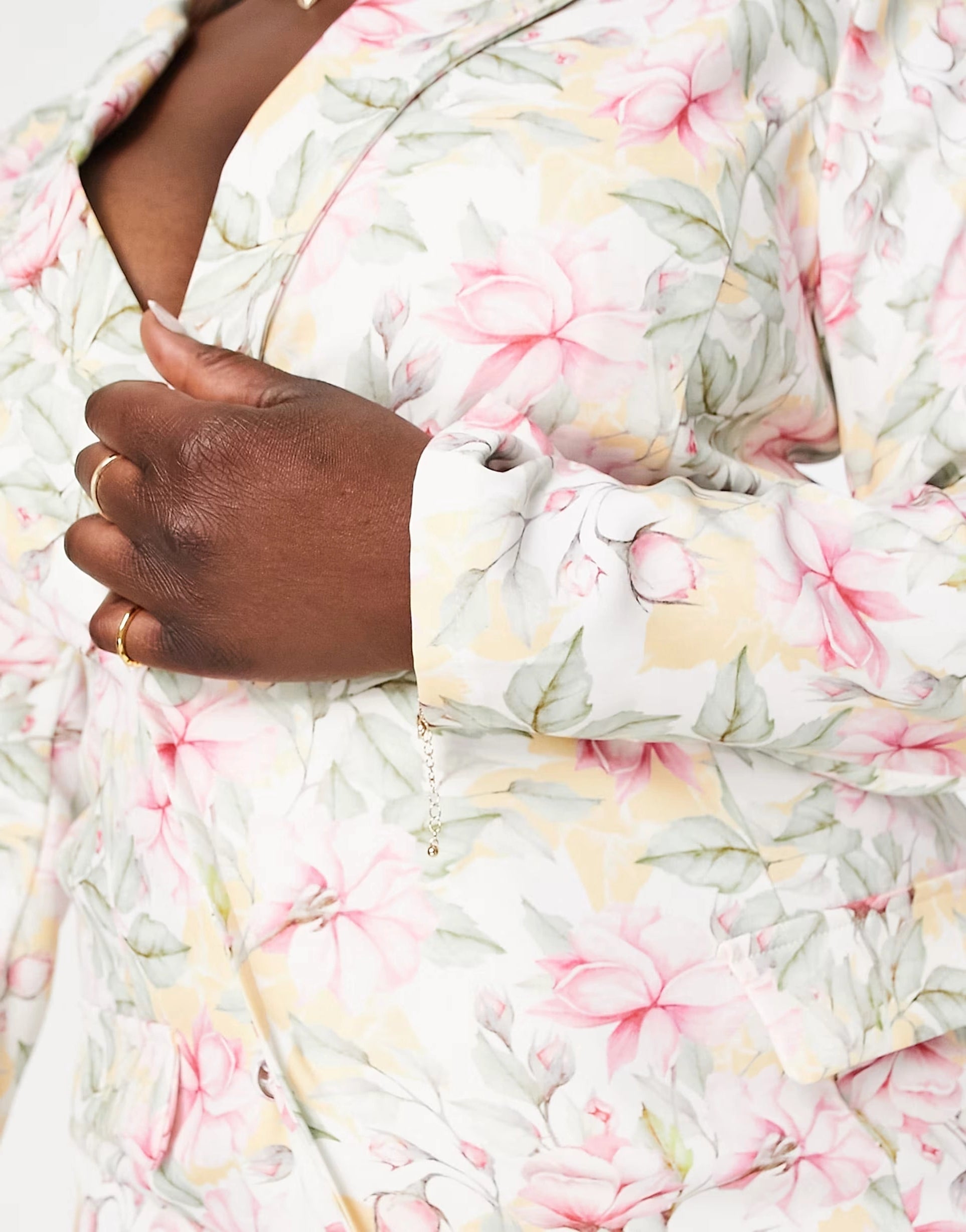 Saint Genies Plus Womens Tailored Blazer Dress in Floral Print