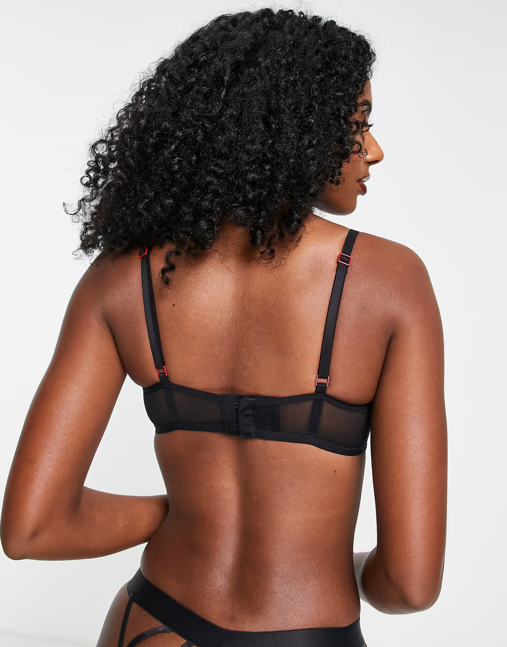 Scandale Éco-lingerie mesh unpadded bandeau bra in black