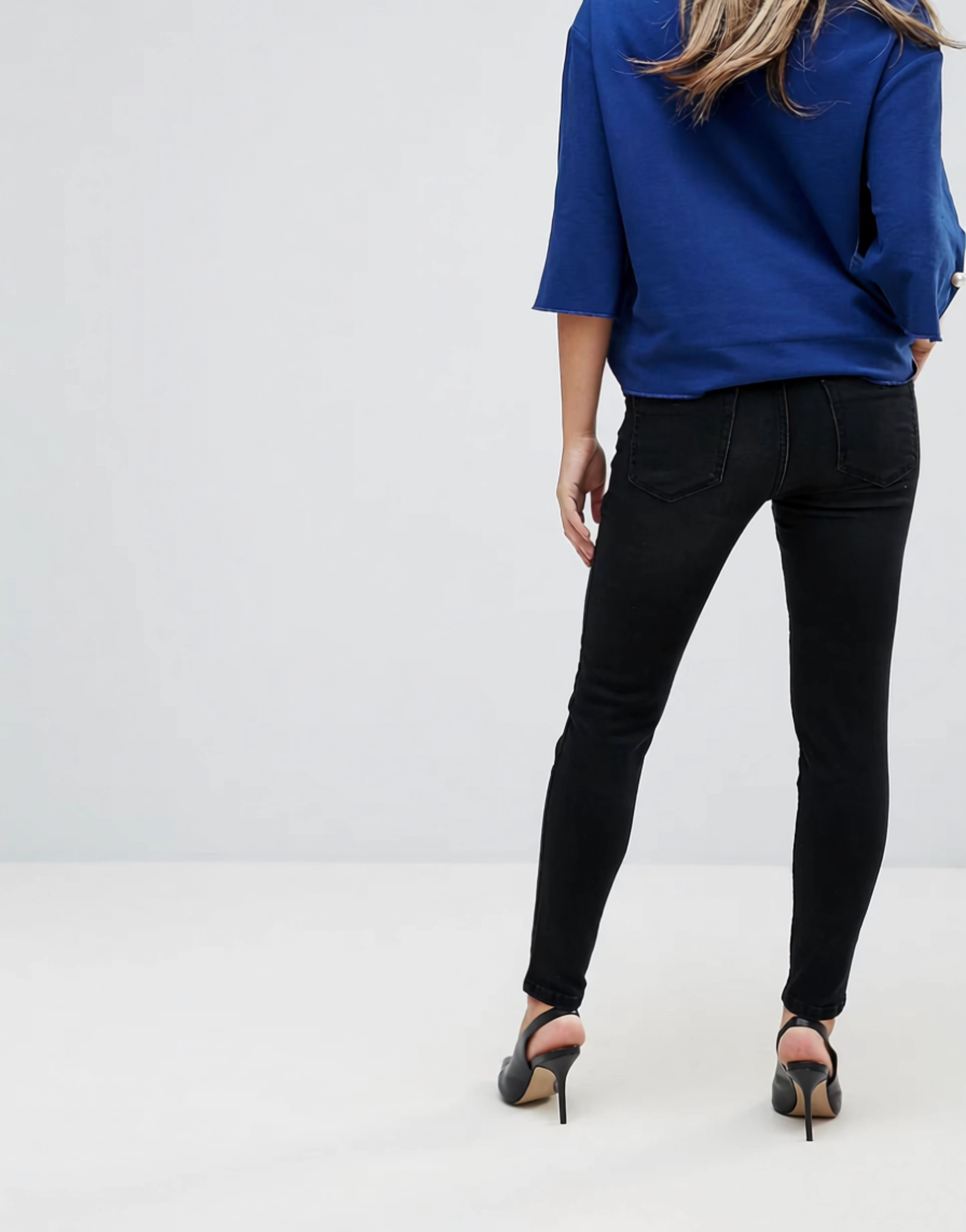 Gebe Womens Maternity Premium Over-The-Bump Skinny Jeans In Black
