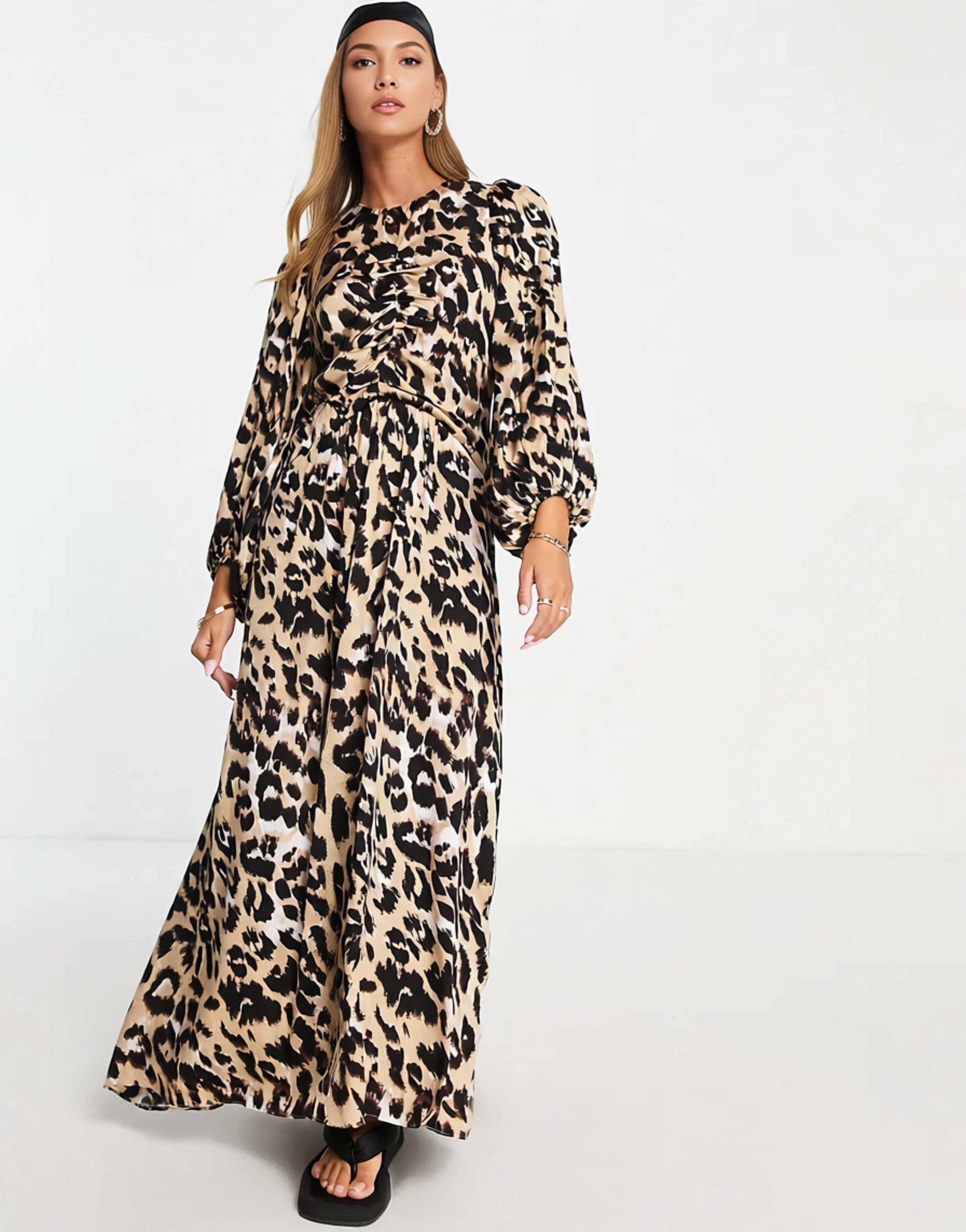 In Wear Womens inwear Alline Ruched Midi Dress Leopard Print In Multi