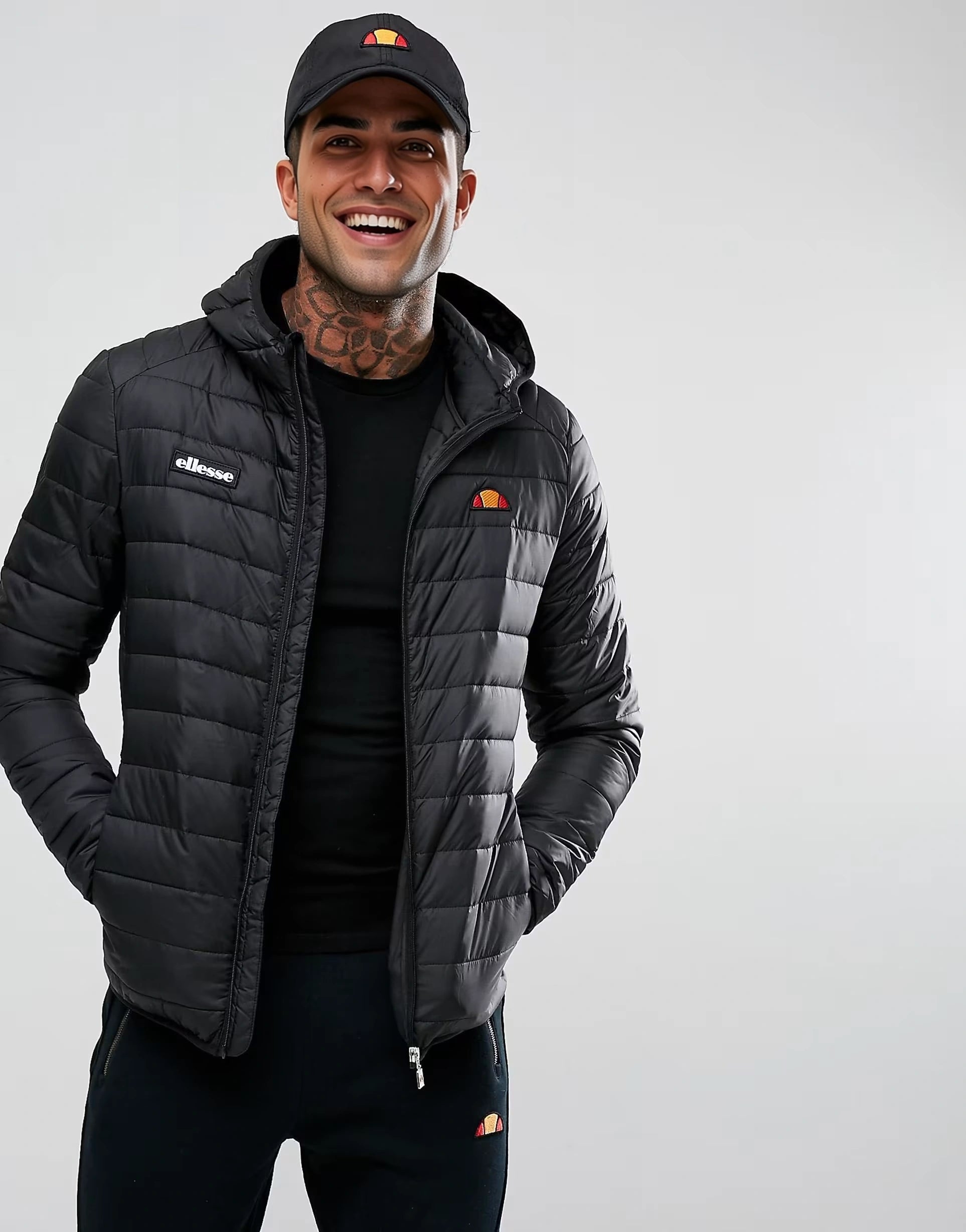 Mens Ellesse Lombardy Padded Jacket in Black