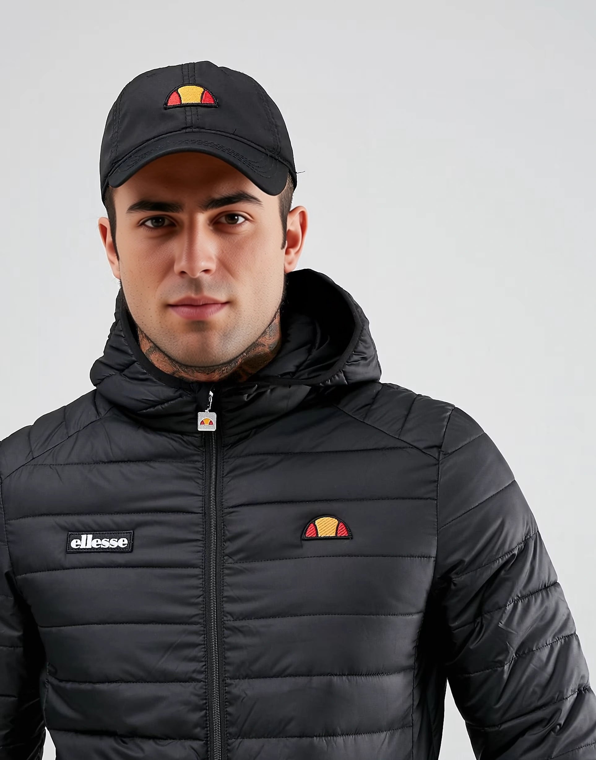 Mens Ellesse Lombardy Padded Jacket in Black
