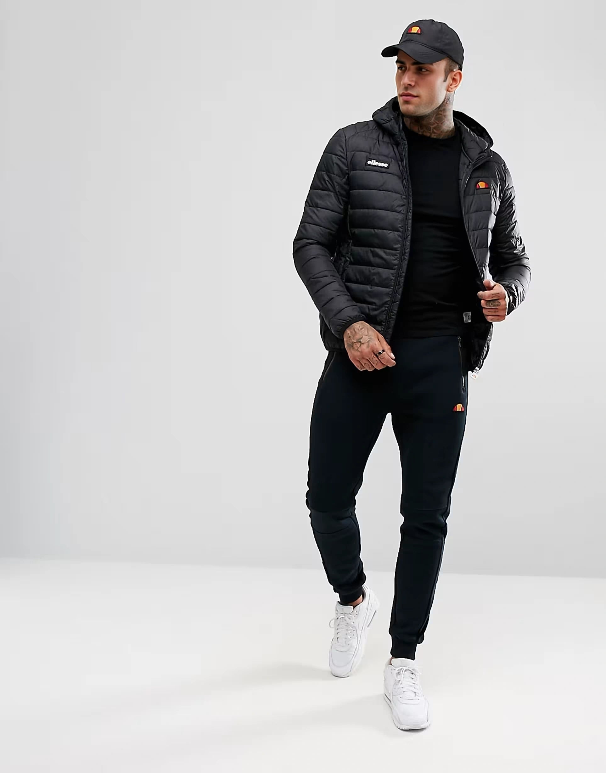 Mens Ellesse Lombardy Padded Jacket in Black