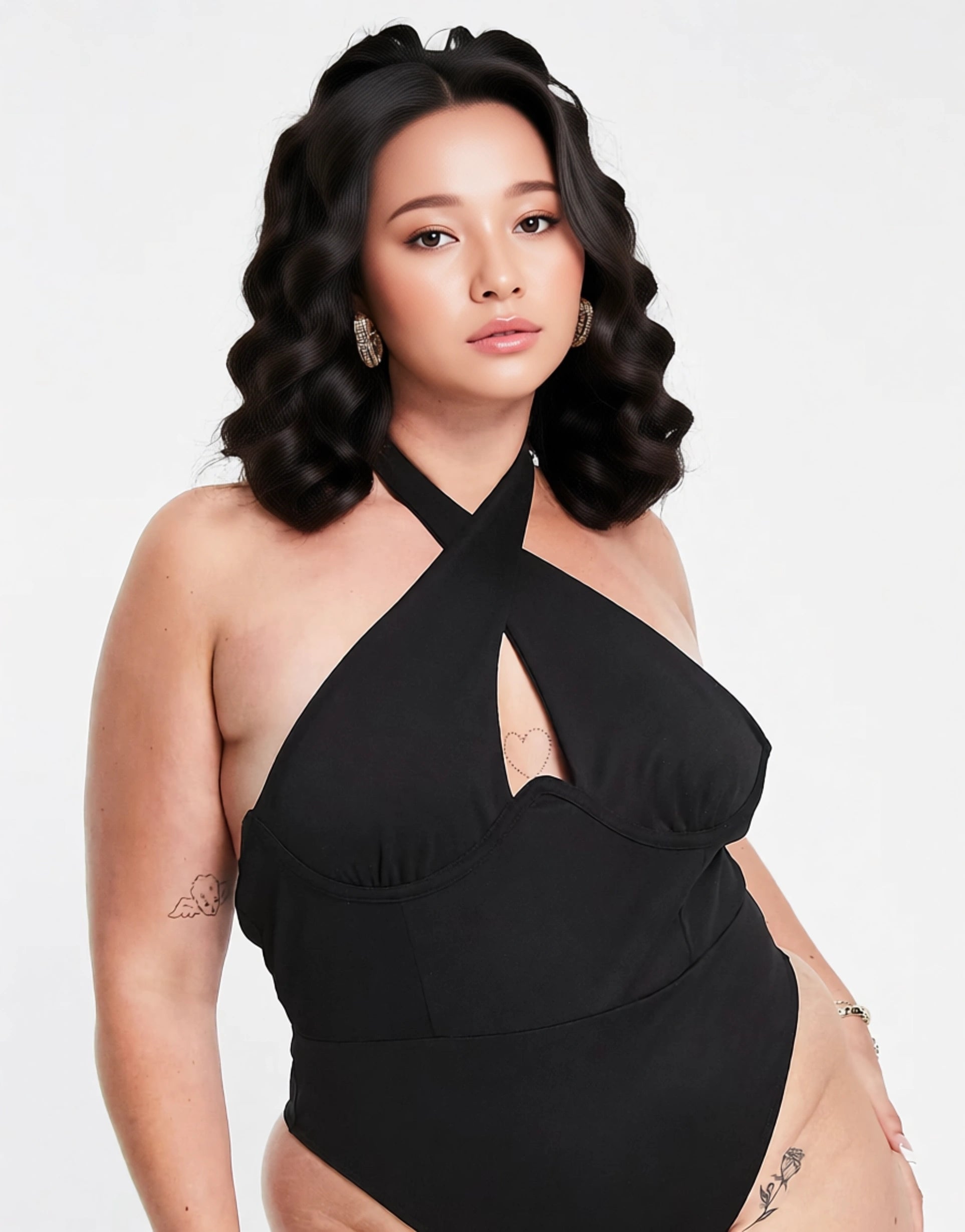 Womens Extro & Vert Plus Halterneck Body In Black