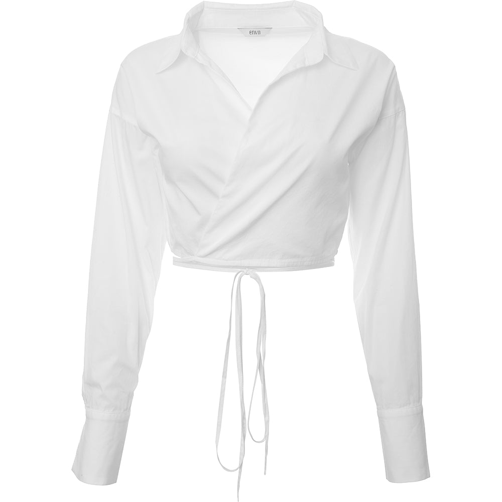 Envii Women's White Wrap Front Shirt