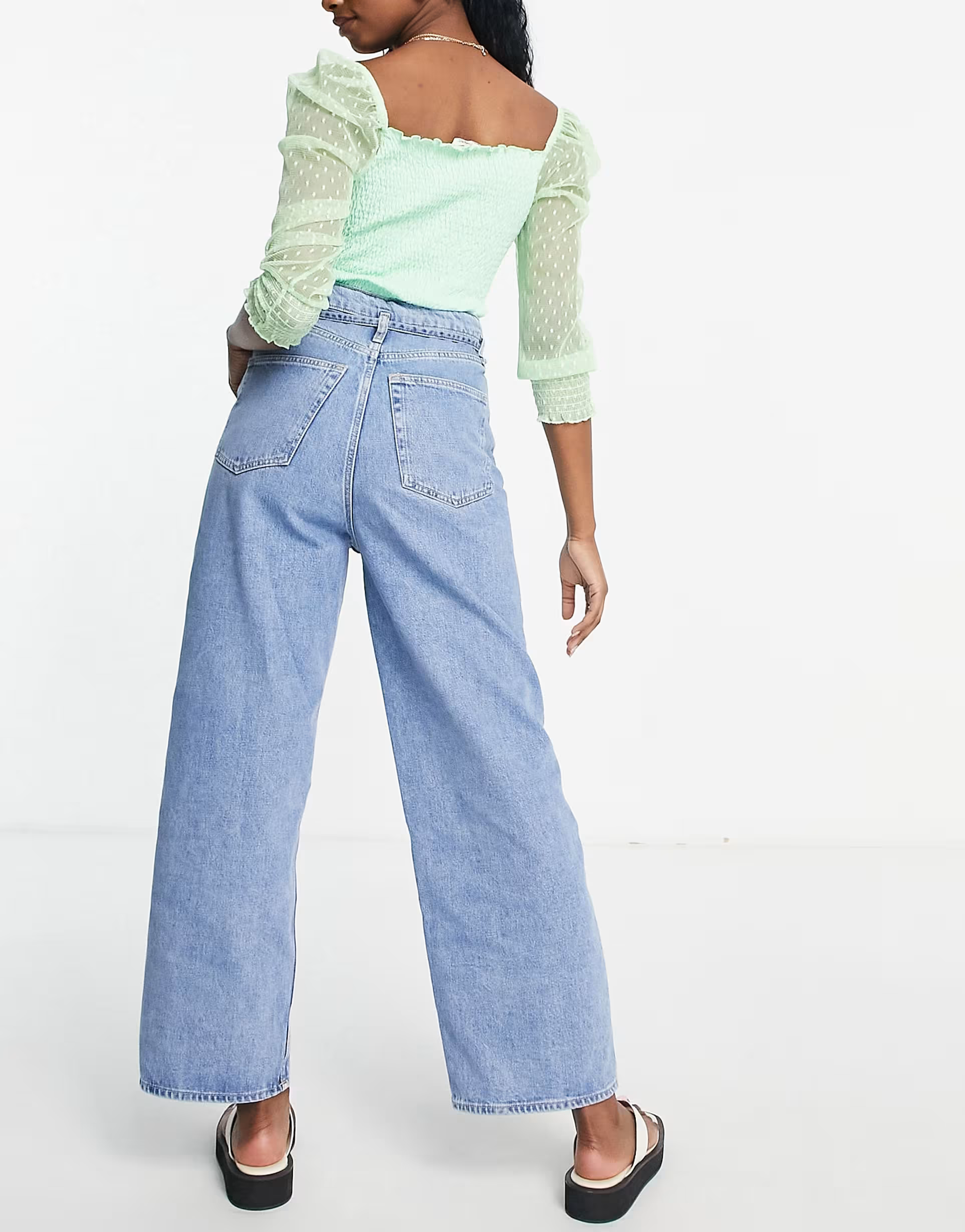 & Other Stories Women's Blue Wonder Organic Cotton High-Waisted Jeans