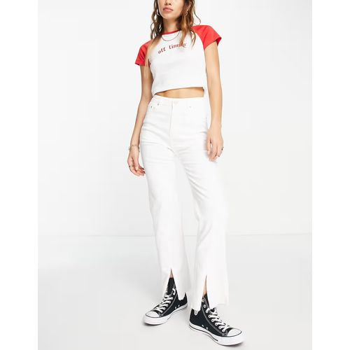 Urban Revivo Womens Split Hem Jeans In White