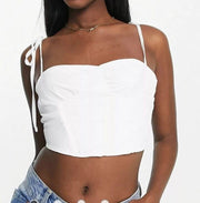 Jaded Rose Tall Womens Ruched Cup Corset Top In White Co-Ord In White
