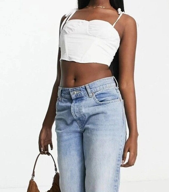Jaded Rose Tall Womens Ruched Cup Corset Top In White Co-Ord In White