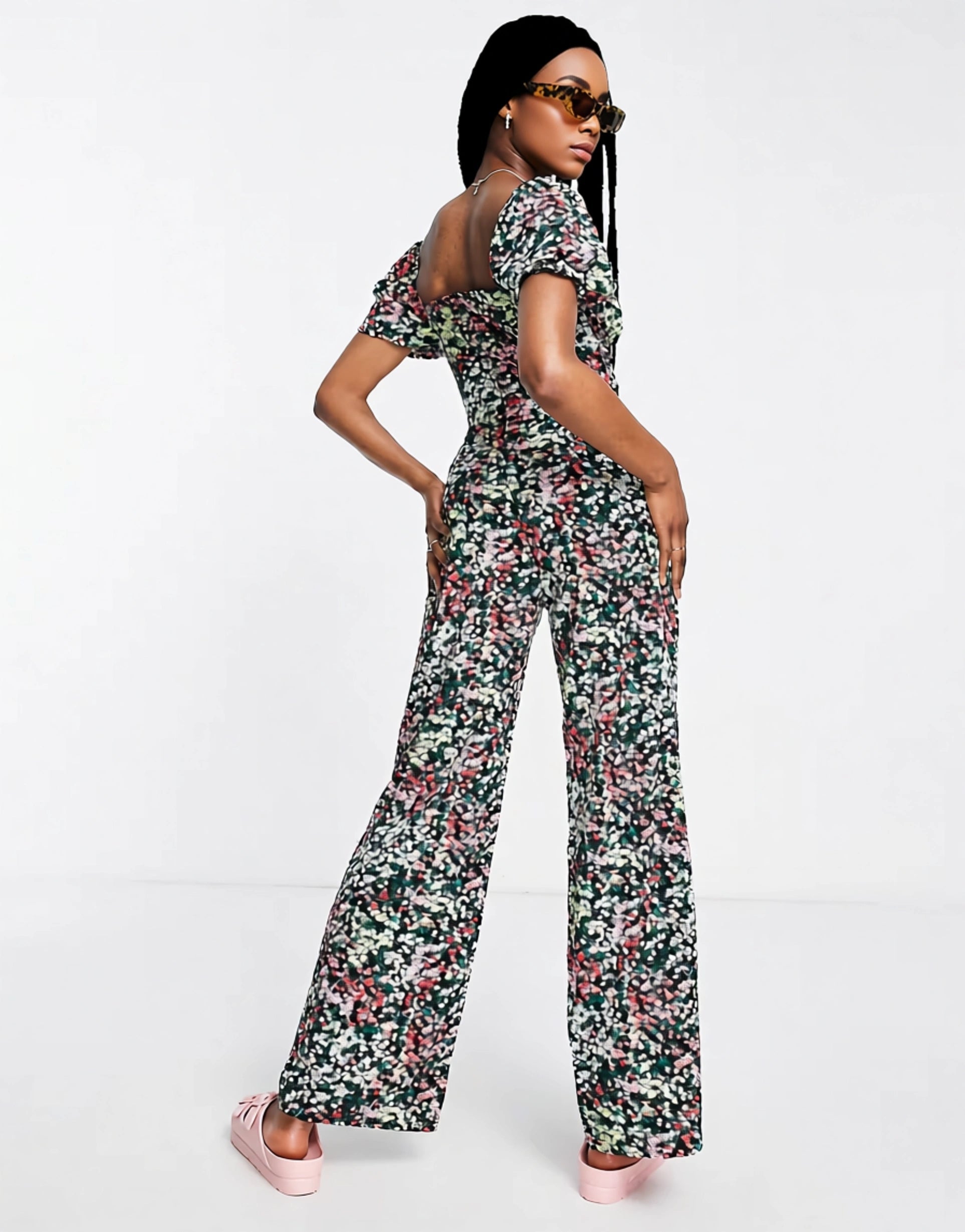 The Frolic Womens Cut Out Detail Jumpsuit in Vintage Floral In Multi