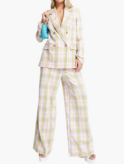 Nobodys Child Womens Beth Checked Blazer in Pink Coord