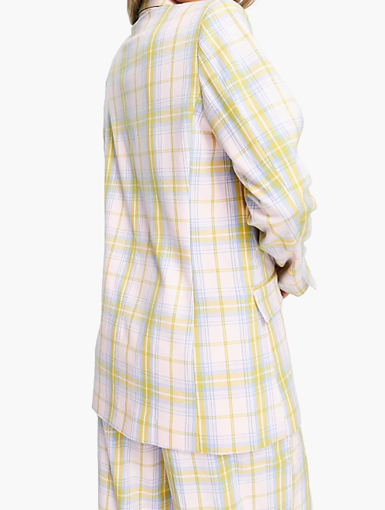 Nobodys Child Womens Beth Checked Blazer in Pink Coord