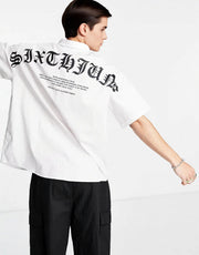 Sixth June Mens Gothic Backprint Shirt In White